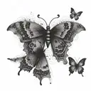 winged gothic butterflies  tattoo design idea
