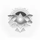 A minimalist design of a mountain range with a sun rising over it, symbolizing self-love and the beauty of the outdoors tattoo design idea