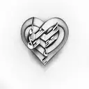 A simple yet powerful symbol of a heart made up of musical notes, representing the client's love for music and self-expression tattoo design idea