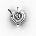 A simple yet powerful symbol of a heart made up of musical notes, representing the client's love for music and self-expression tattoo design idea