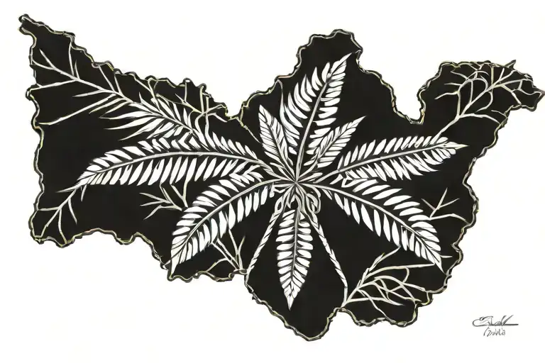 Native American palmetto tattoo design idea