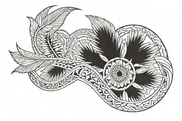 Native American band palmetto  tattoo design idea