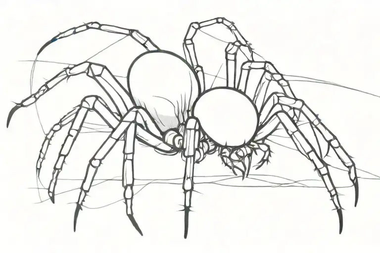 small black spider just outlined tattoo design idea
