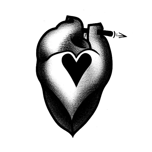 Fear is the unknown atomically correct heart tattoo design idea