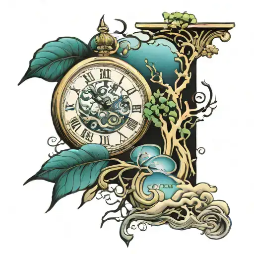 Tattoo inspired by quote “the time will pass anyways” influenced by Salvador Dali melting clock  tattoo design idea