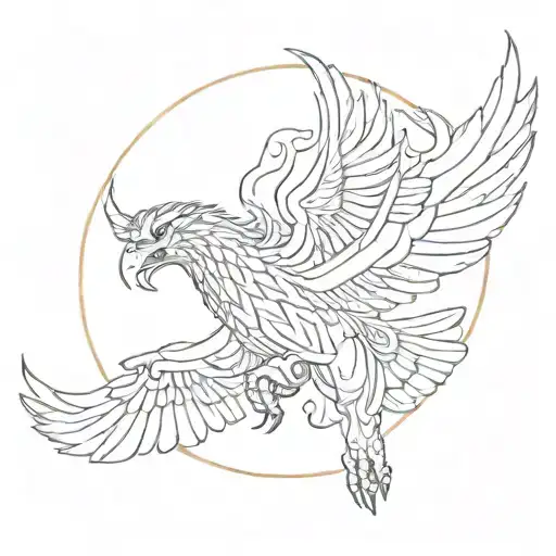 Trojan, bull, wildcat and eagle soaring tattoo design idea