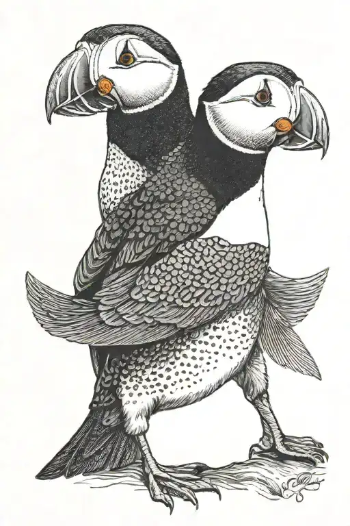 puffin tattoo design idea