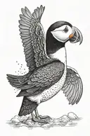 puffin tattoo design idea