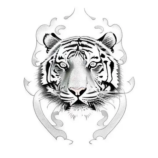 tiger face tattoo design idea