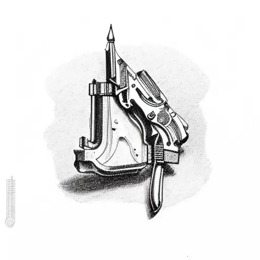gun revolver tattoo design idea