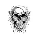 skull with dagger  tattoo design idea