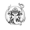 Ganesha Ra Zeus en el mismo escenario tattoo design idea