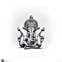 Ganesha Ra Zeus en el mismo escenario tattoo design idea