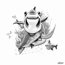 blacktip reef shark  tattoo design idea