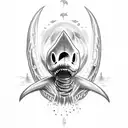 nightmare before Christmas zero and shark tattoo design idea