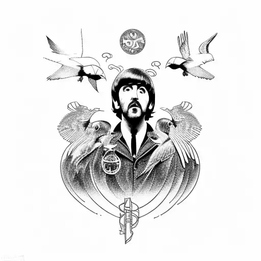 Beatles, black bird  tattoo design idea