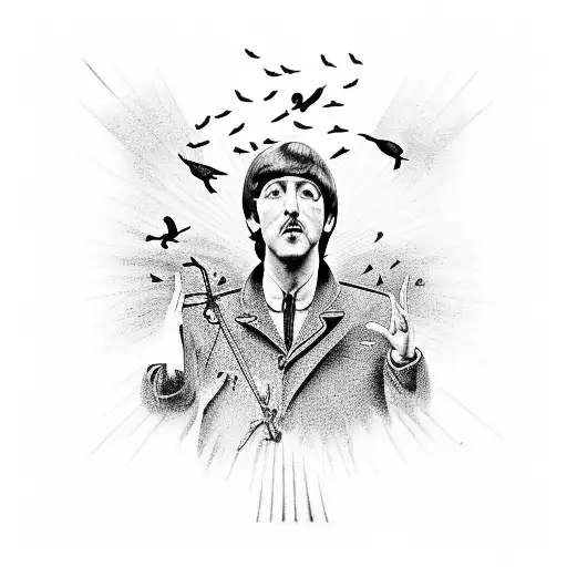 Beatles, black bird  tattoo design idea