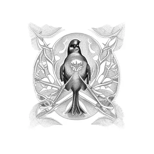 Beatles, black bird  tattoo design idea