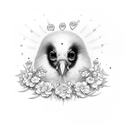 Beatles, black bird, strawberry, ticket tattoo design idea