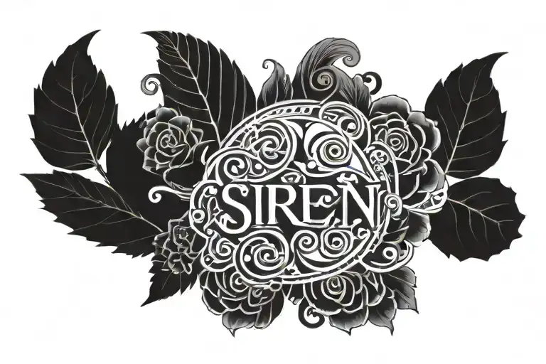 Word 'Siren' tattoo design idea