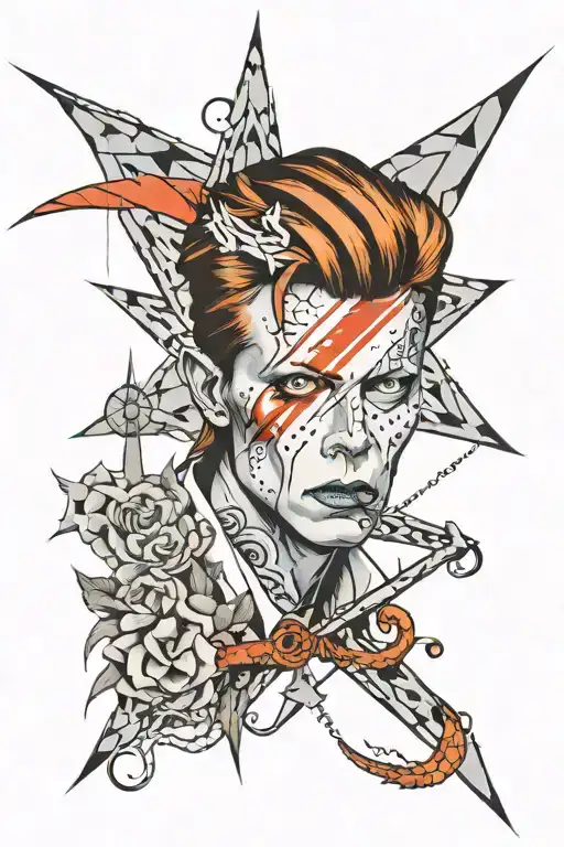 david bowie songs incorporated into the design incorporating elements tattoo design idea