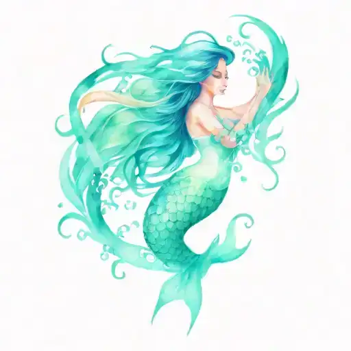 siren mermaid tattoo design idea