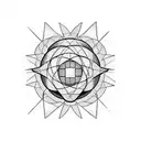 hydrogen atom tattoo design idea