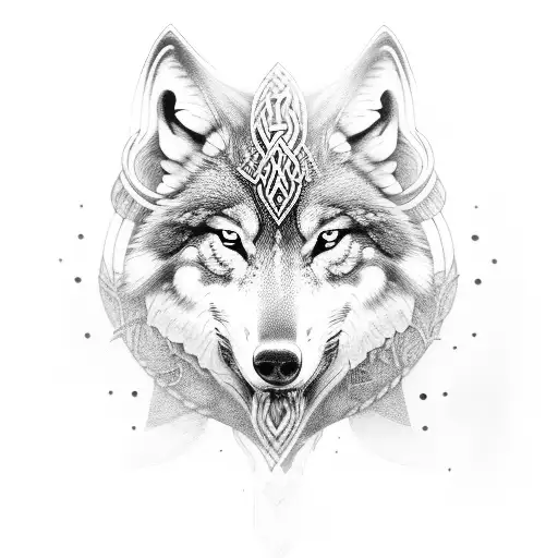 viking wolf  tattoo design idea