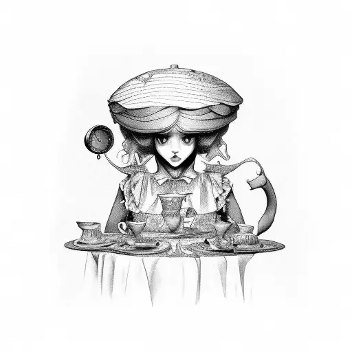 Alice in wonderland  tattoo design idea