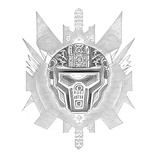 Aztec Mf doom  tattoo design idea