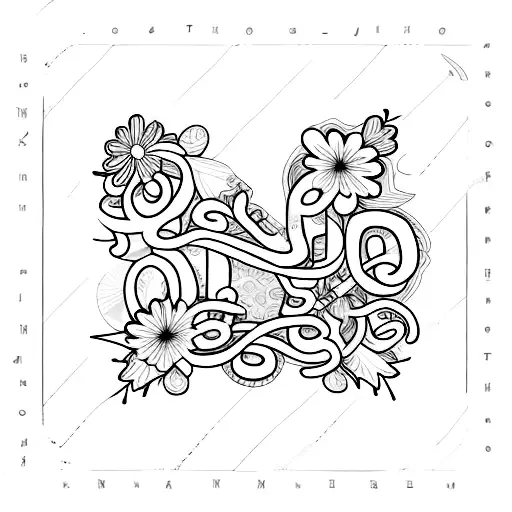 letter j with hidden letter t tattoo design idea