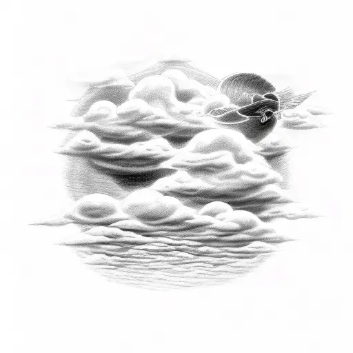 clouds with the Bible verse proverbs 3:5-6 with an angel  tattoo design idea