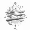 clouds with the Bible verse proverbs 3:5-6 with an angel  tattoo design idea