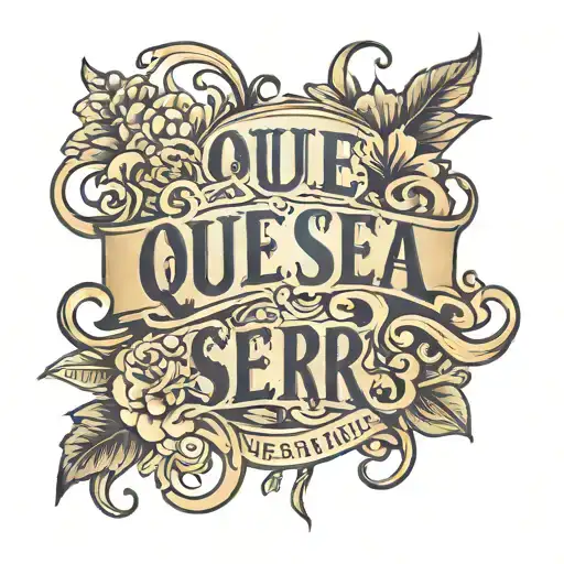 the words 'que sera sera' in cursive writing  tattoo design idea