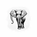 A powerful elephant adorned with military insignia, symbolizing loyalty, respect, and the strength of the army tattoo design idea
