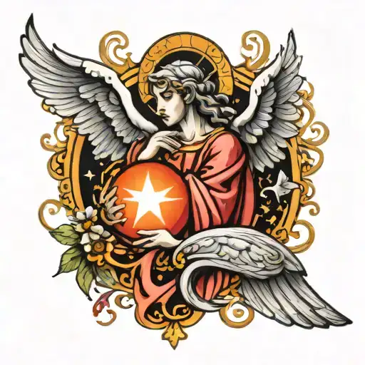 Biblical depictions of angels tattoo design idea