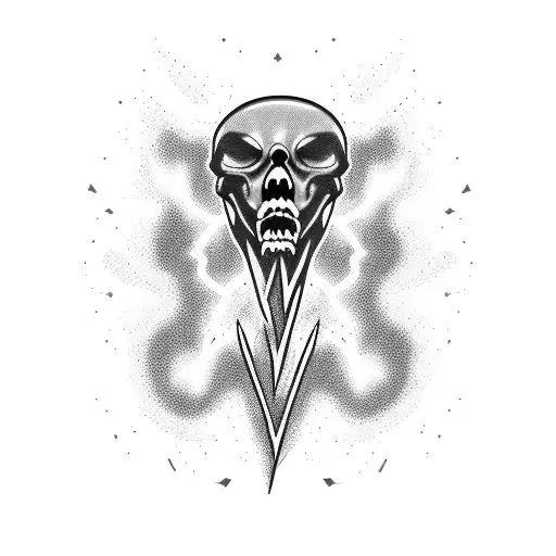 Grim Reaper riding a lightning bolt tattoo design idea