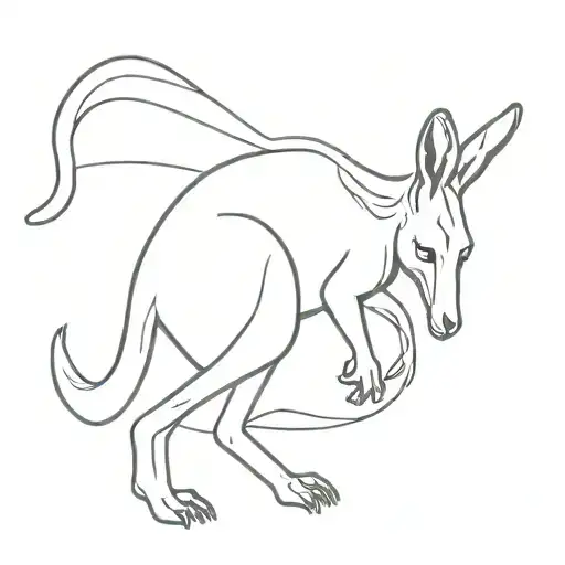 kangaroo tattoo design idea