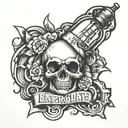 energuate word and light bulb tattoo design idea