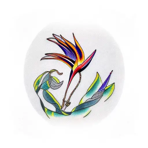 Bird of Paradise tattoo design idea