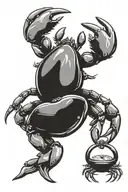 crab holding  pocket watch tattoo design idea