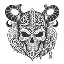 viking Runic design Muerte Skul tattoo design idea