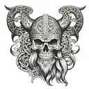 viking Runic design Muerte Skul tattoo design idea