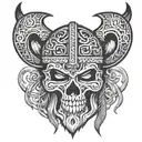 viking Runic design Muerte Skul tattoo design idea