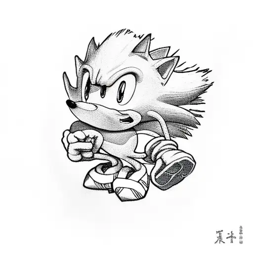 sonic the hedgehog losing his rings tattoo design idea