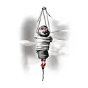 evil puppeteer pulling strings attached to skin of human marionette in agony  tattoo design idea