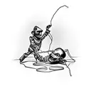 evil puppeteer pulling strings attached to skin of human marionette in agony  tattoo design idea
