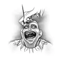 evil puppeteer pulling strings attached to skin of human marionette in agony  tattoo design idea