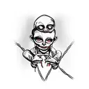 evil puppeteer pulling strings attached to skin of human marionette in agony  tattoo design idea