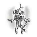 evil puppeteer pulling strings attached to skin of human marionette in agony  tattoo design idea
